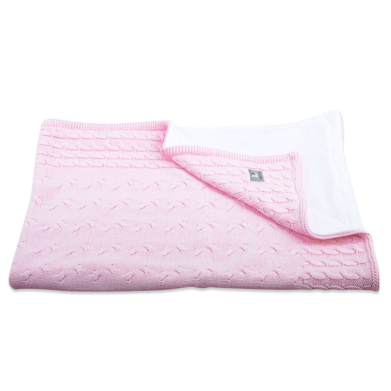 Baby's Only Crib Blanket - Cable Chenille Baby Pink