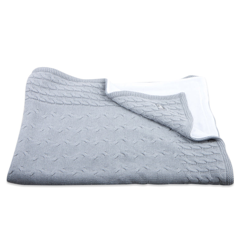 Baby's Only Crib Blanket - Cable Chenille Grey