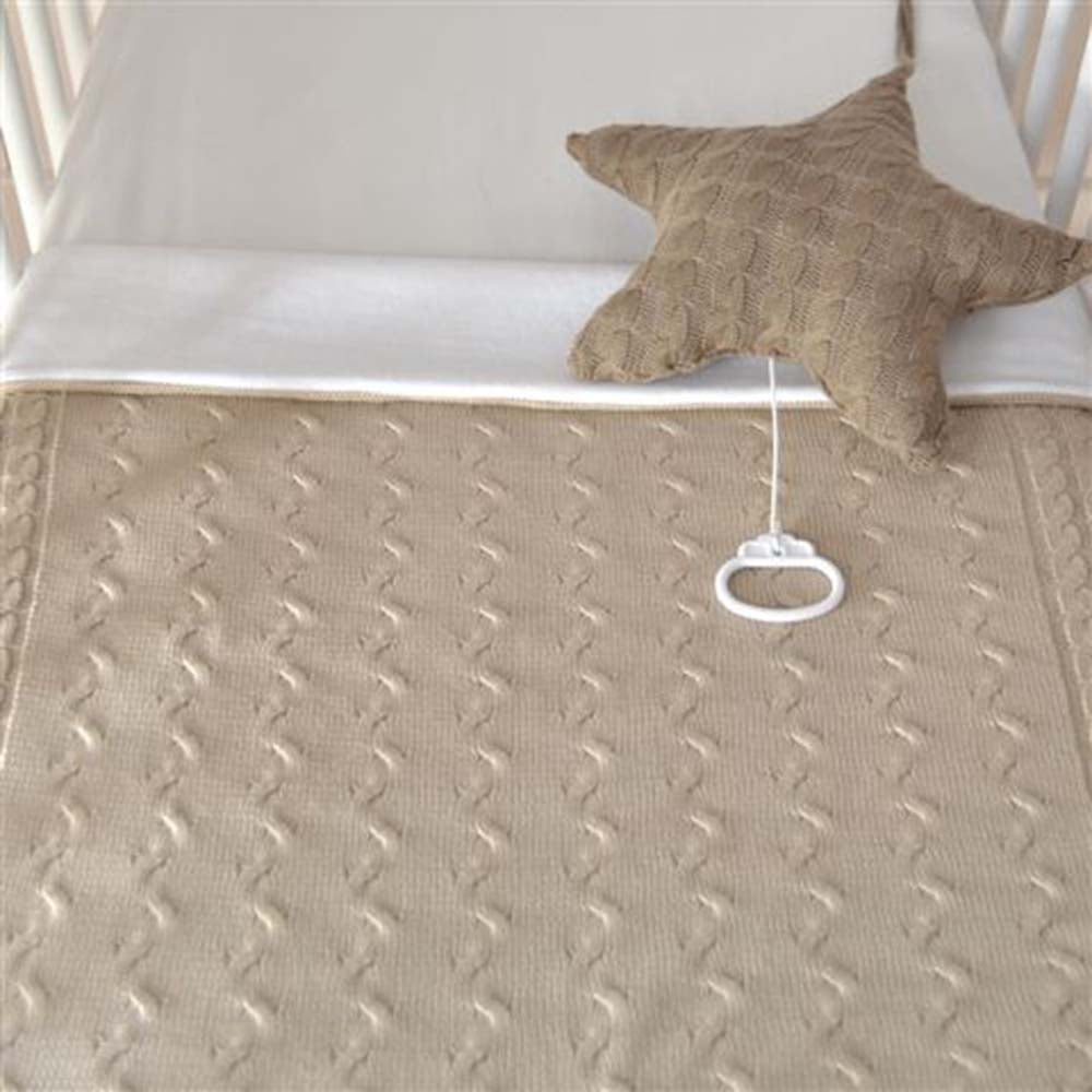 Baby's Only Cot Blanket - Cable Chenille Grey