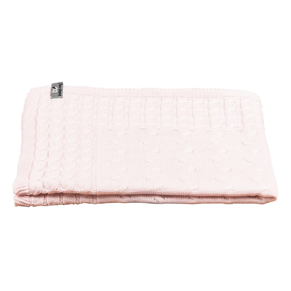 Baby's Only Crib Blanket - Cable Classic Pink