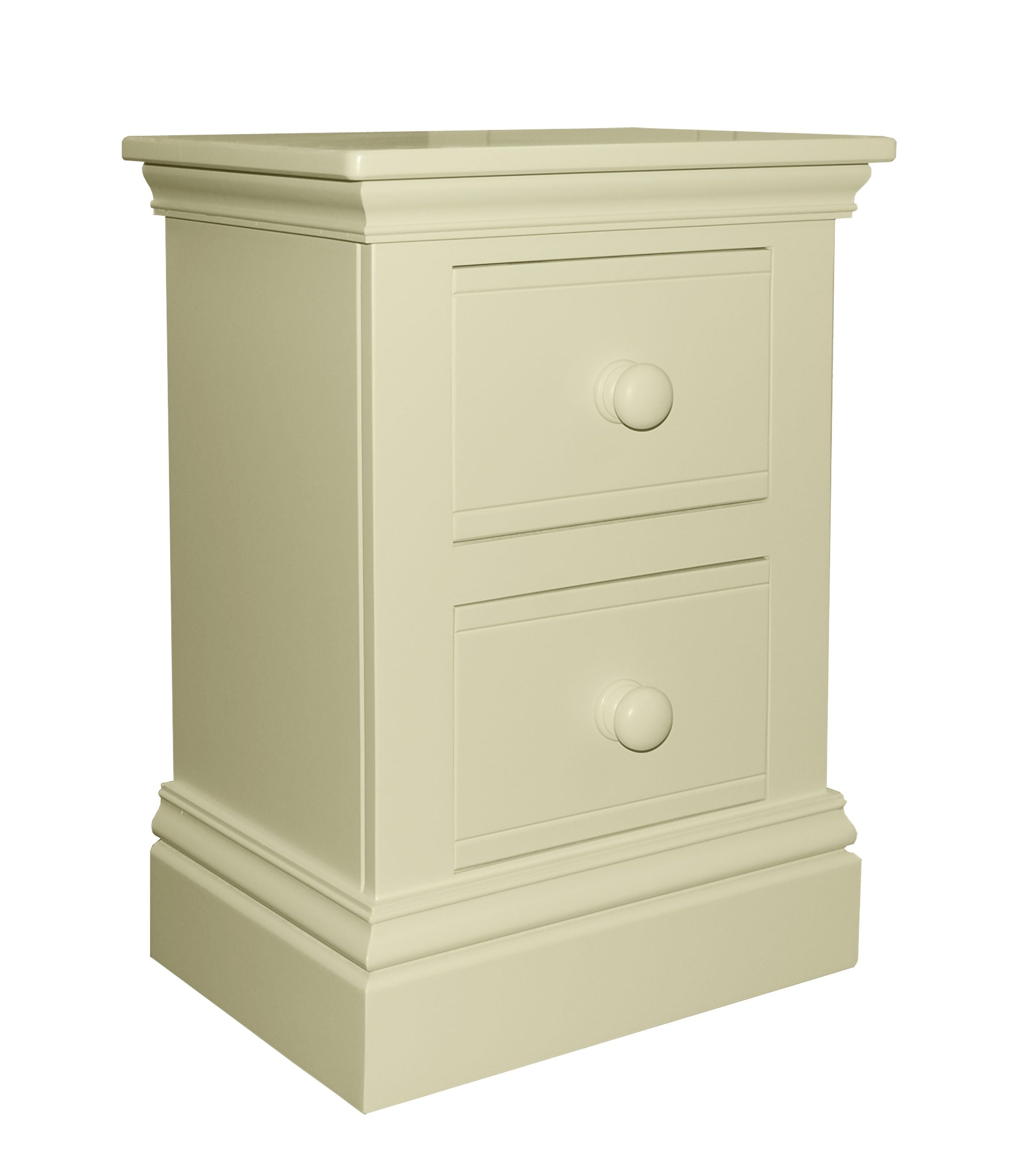 New Hampton 2 Drawer Bedside Table - Ivory