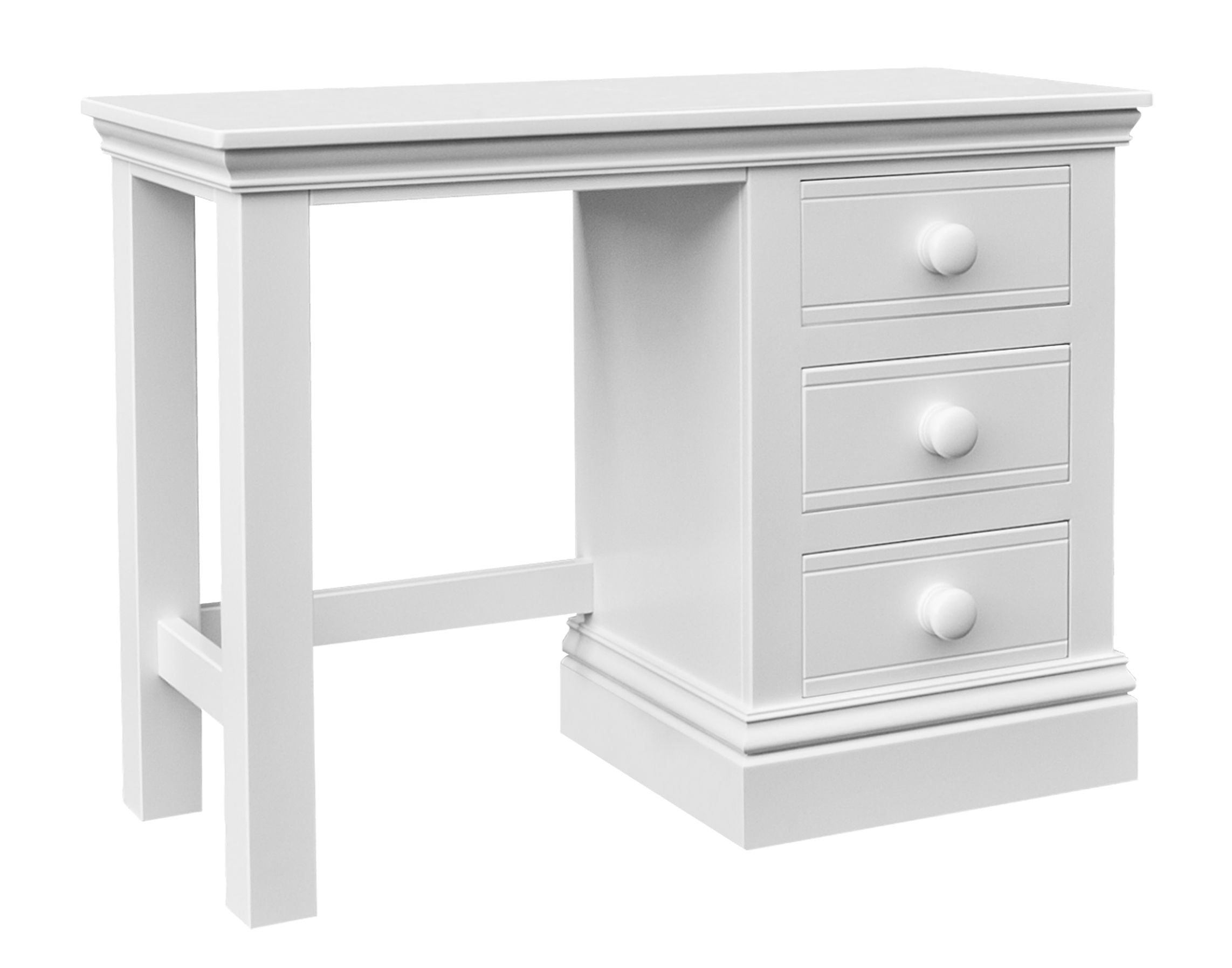 New Hampton Single Pedestal Desk - White