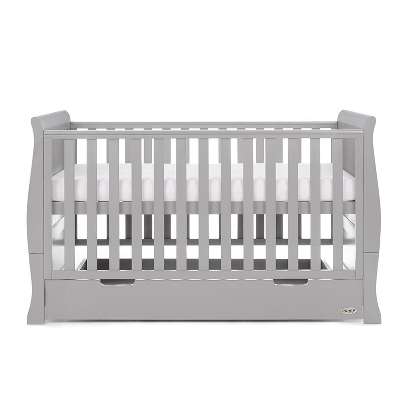 Obaby Stamford Classic Sleigh Cot Bed - Warm Grey