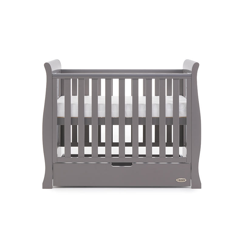 Obaby Stamford Space Saver Sleigh Cot - Taupe Grey