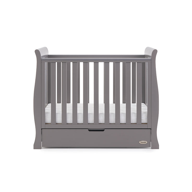 Obaby Stamford Space Saver Sleigh Cot - Taupe Grey